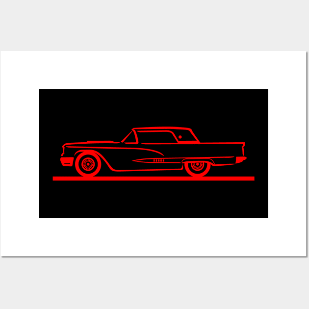 1958 Ford Thunderbird Hard Top Wall Art by PauHanaDesign